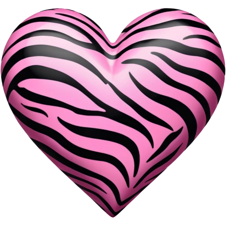 Pink and black zebra print heart emoji