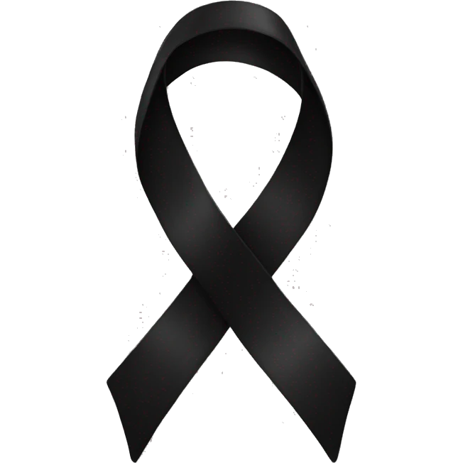black ribbon emoji