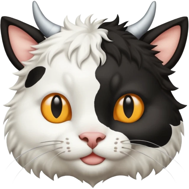 Cat black and white like a cow emoji