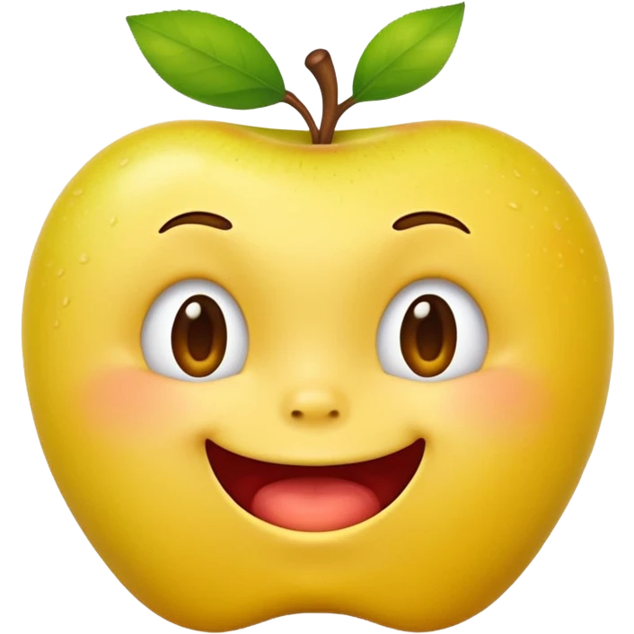 yellow apple emoji styled as a 'fuckboy', biting its lip, suggestive expression emoji