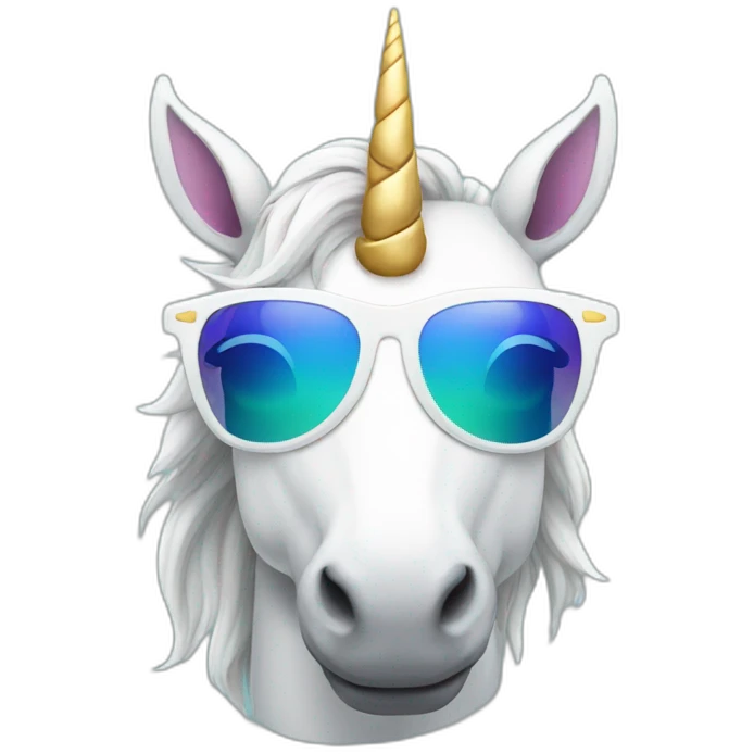 Unicorn with sunglasses emoji