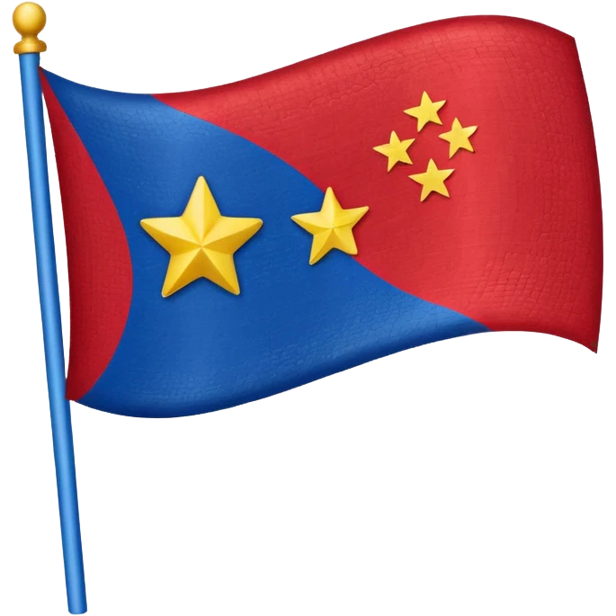 Make an emoji of a flag that is red blue red it’s a  yellow star in the middle no stick  emoji