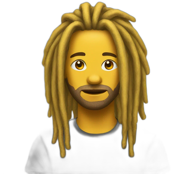 Yellow dreadlocks emoji