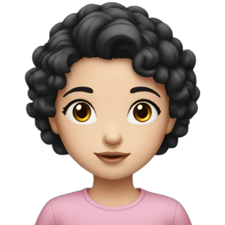 cute daughter with white skin and black hair emoji