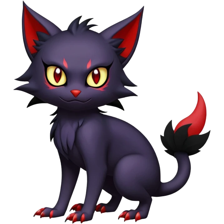Vampiric feral emo dark Litten-Noibat-Fakémon-hybrid-creature (full body) emoji