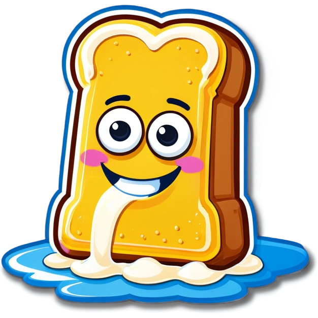 happy Twinkie with frosting coming out the bottom  glue tile hiding the eyes and top of the Twinkie ￼ emoji