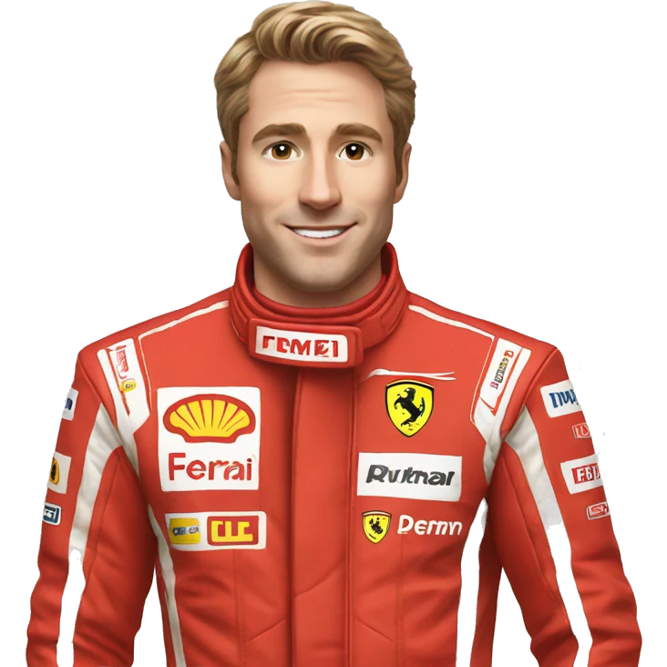  F1 driver in Ferrari suit emoji