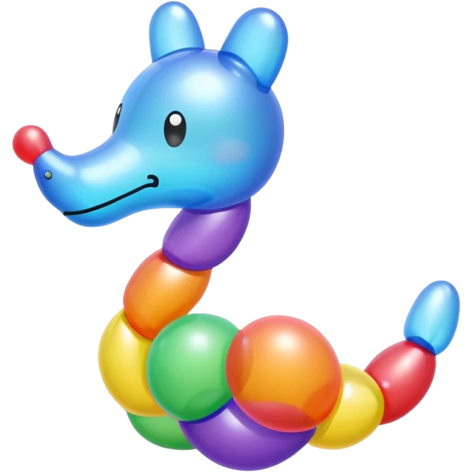 A translucent balloon animal emoji