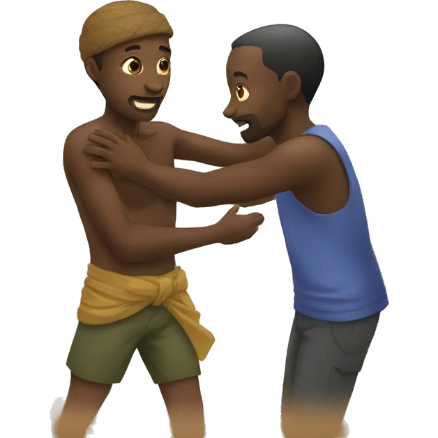 an african man saving another african man emoji