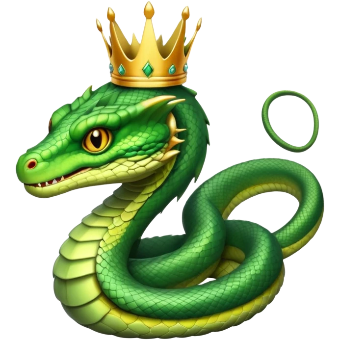 basilisk snake with crown and deadly gaze emoji
