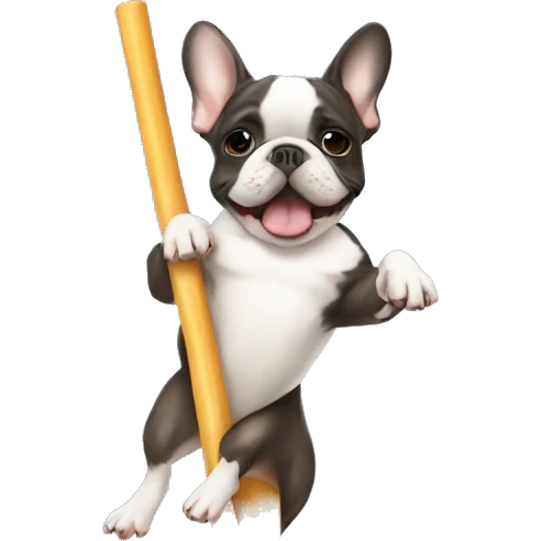 French bulldog sliding down a pole emoji