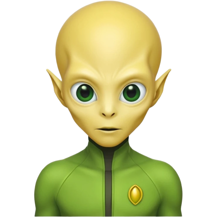  alien with yellow skin, Half body. emoji