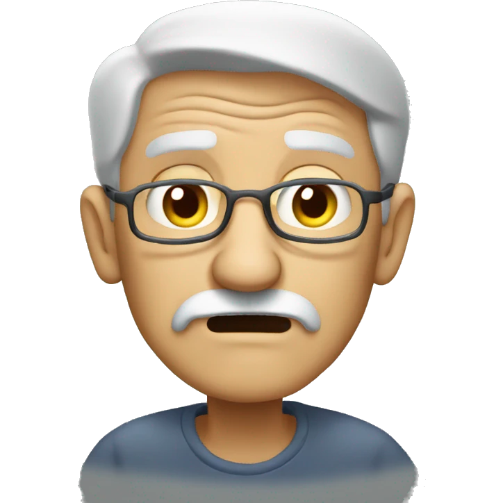 Old man confused by technology  emoji
