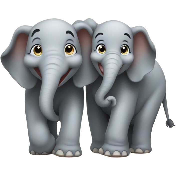 2 elephants pooping with happy smiles emoji