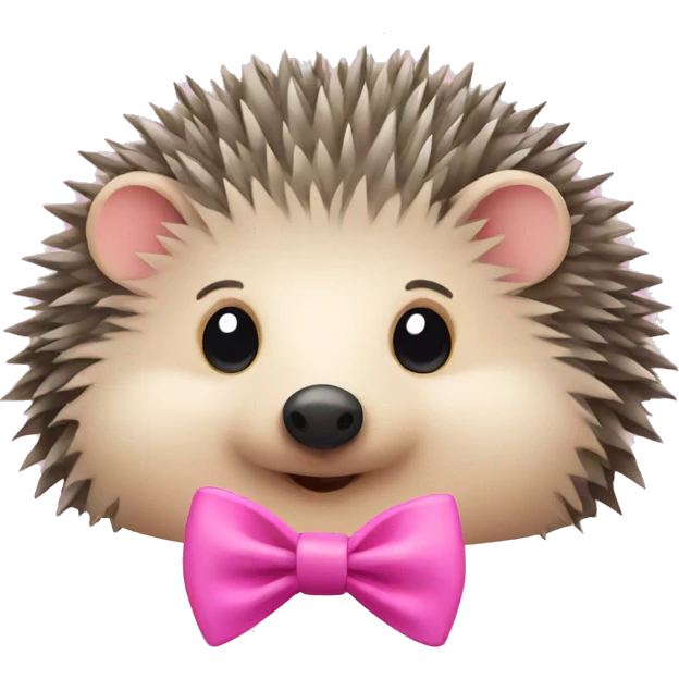 hedgehog with a pink bow emoji