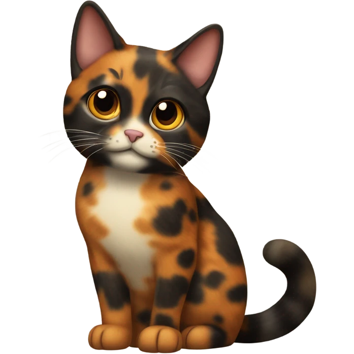 One eared tortoise shell cat emoji