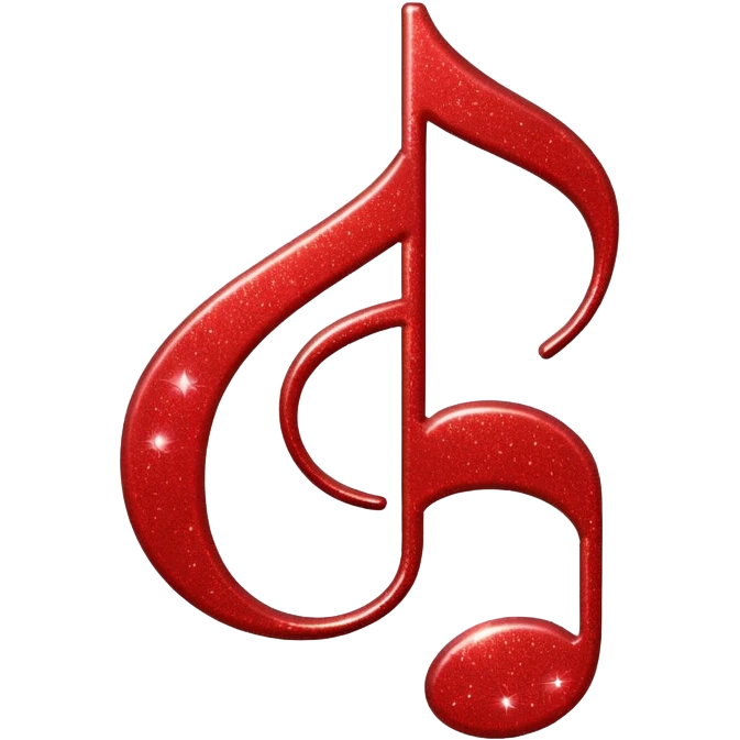 red glitter music note emoji