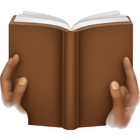 Open brown book over hands emoji