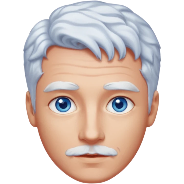 Homme nu cheveux blanc courts, yeux bleu barbe de trois jours + femme nu gros seins rousse cheveux longs bouclés yeux bleu emoji