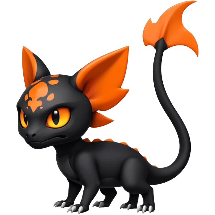 Salandit-Noibat-Litten-Hybrid with a white skull-face (Full body) emoji