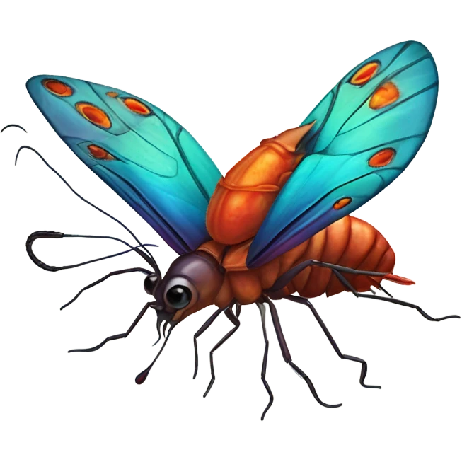 Butterfly eating crawfish  emoji