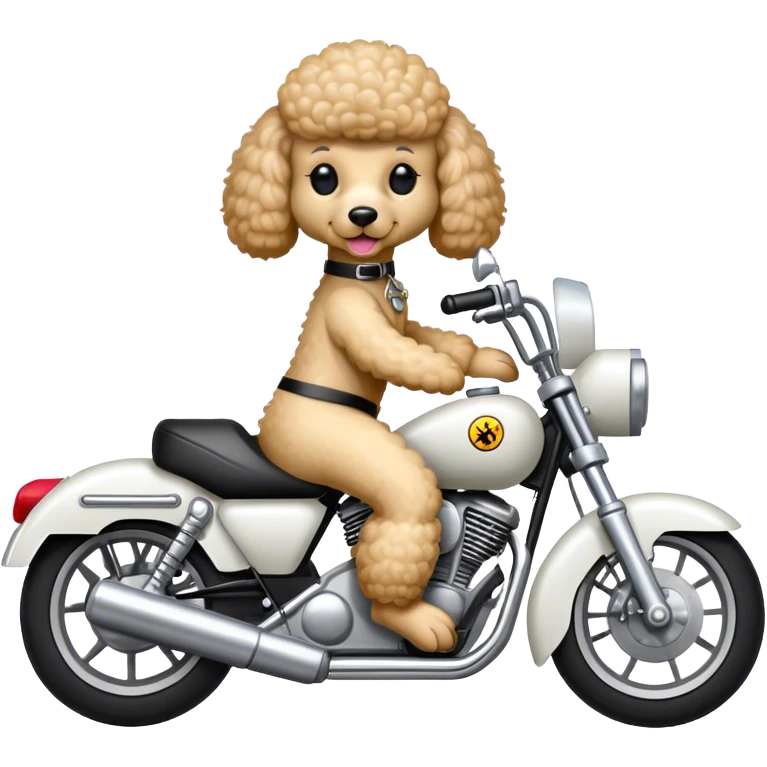 Poodle on a motorcycle  emoji