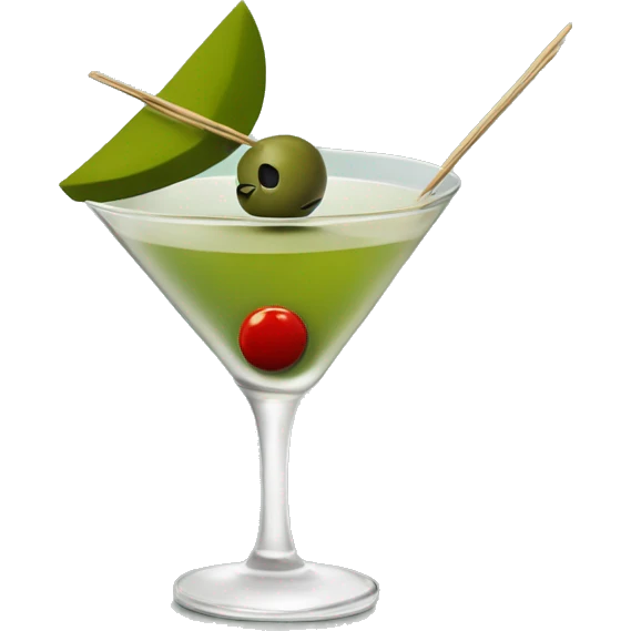Dirty martini with olive on toothpick emoji