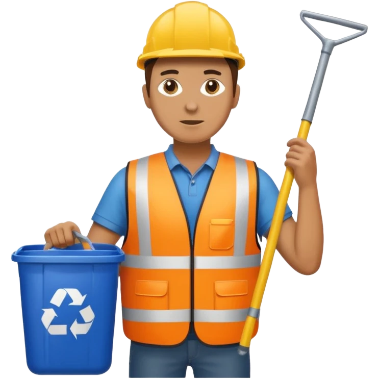 Waste Management, safety vest, trash picker emoji