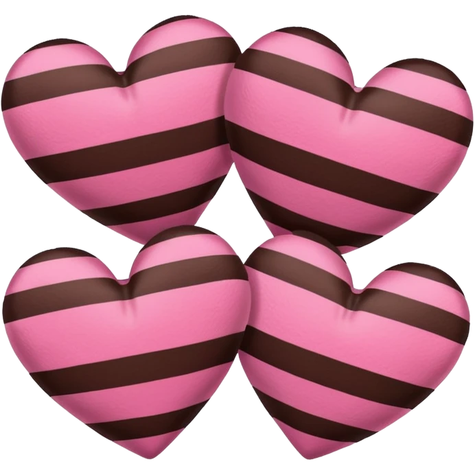 pink and dark brown striped hearts  emoji