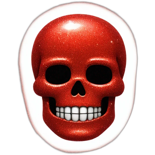 Red glitter skull emoji