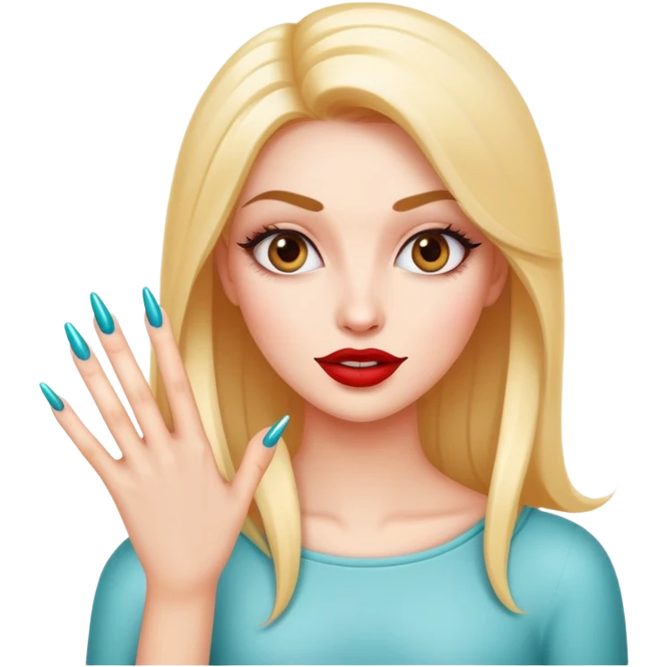 Sassy fun girl with long nails emoji
