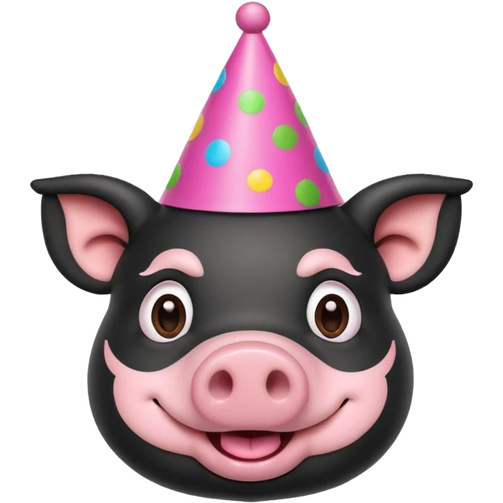 black pig party hat  emoji