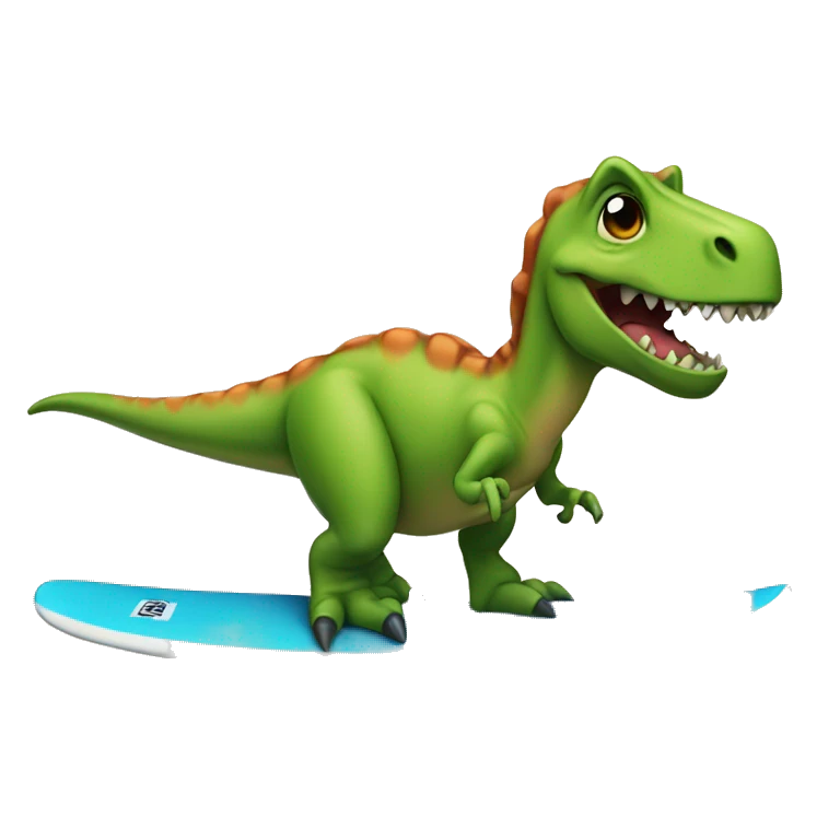 Dinosaur on a surf board  emoji