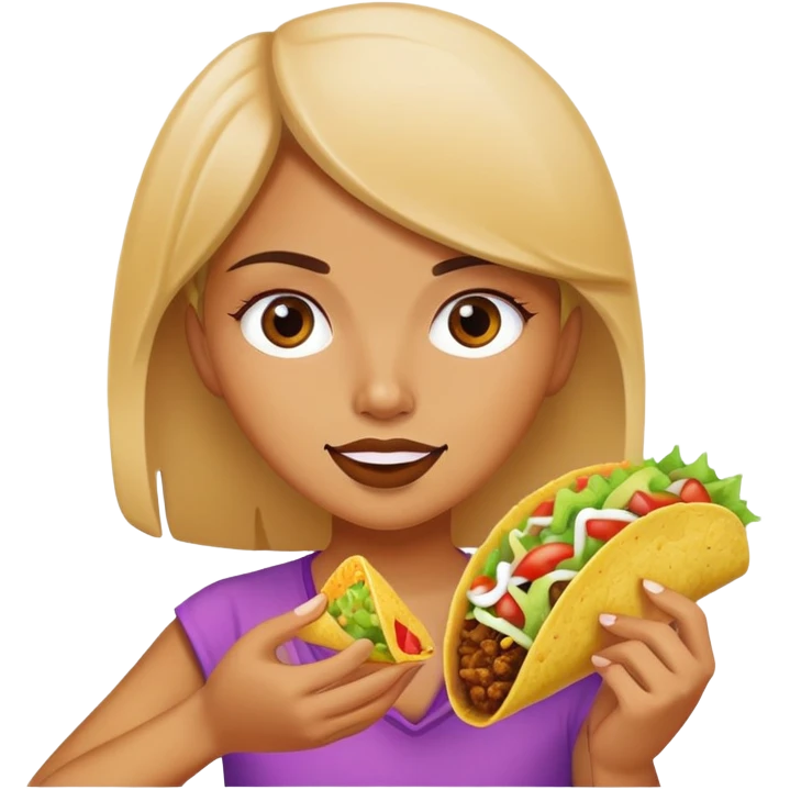 girl eating a taco emoji