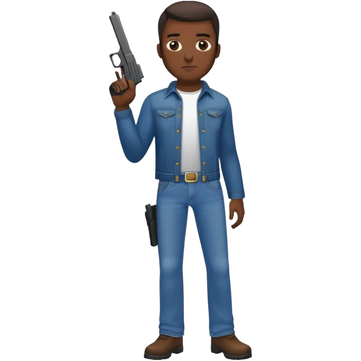 African American with a Glock in his jeans emoji