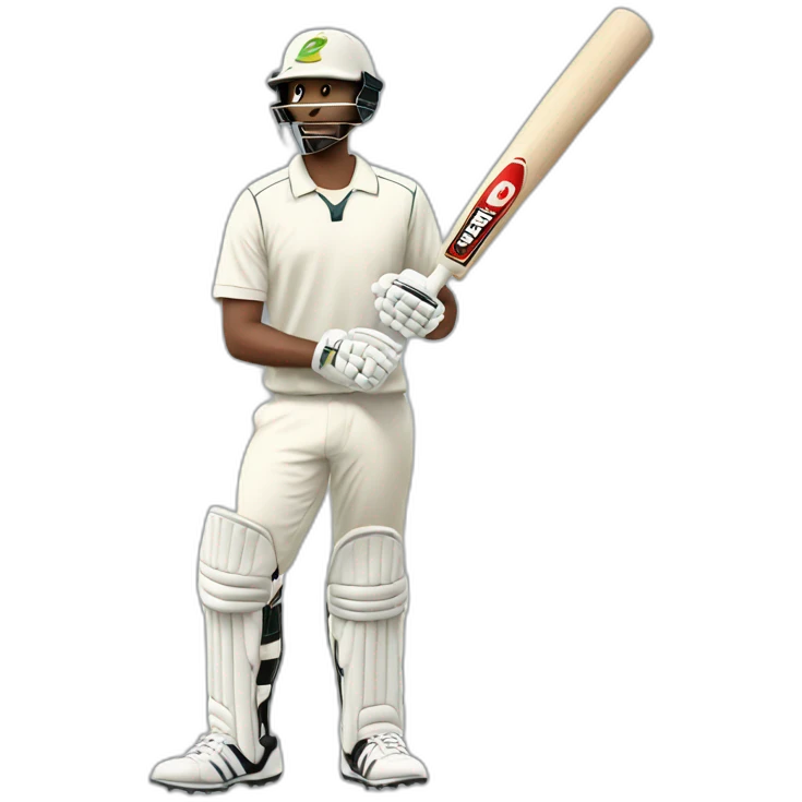 man holding cricket bat and ball emoji