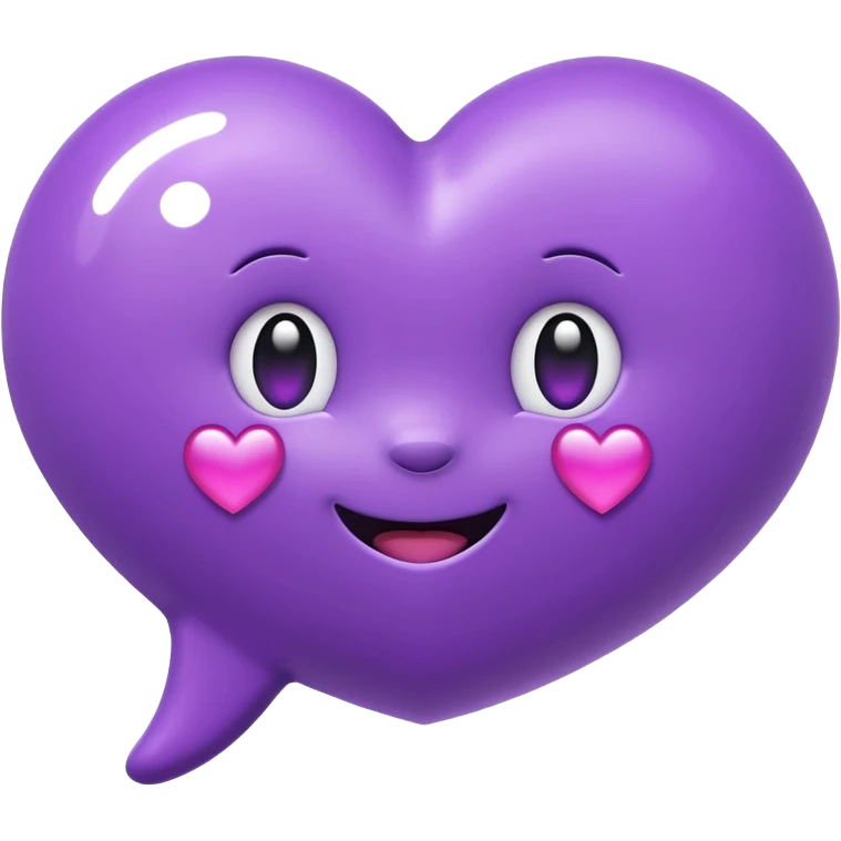 chat bubble emoji with a purple heart inside of it emoji