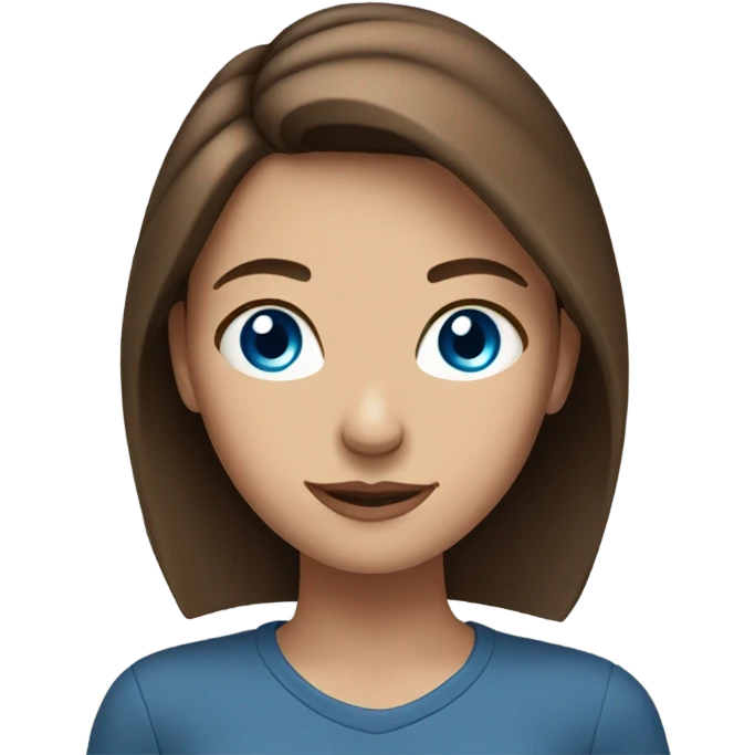teenage girl with blue eyes brown hair emoji