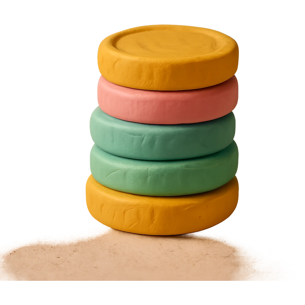 stack of coins in pastel colors emoji