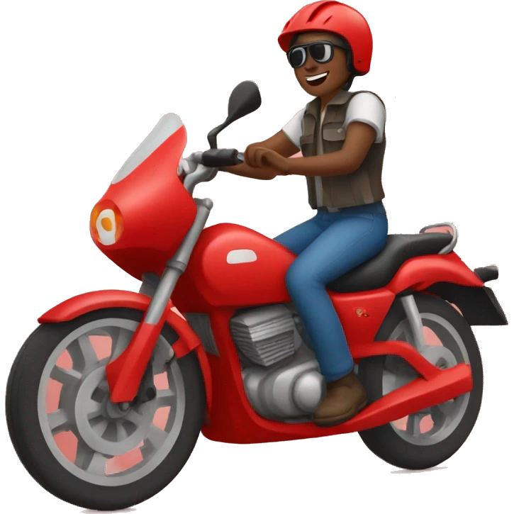 a red ambucycle rider in Rwanda emoji
