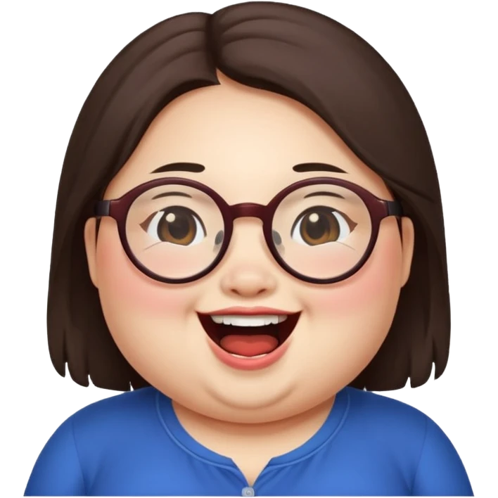 Chubby Laughing Mei mei wearing glasses from turning red emoji