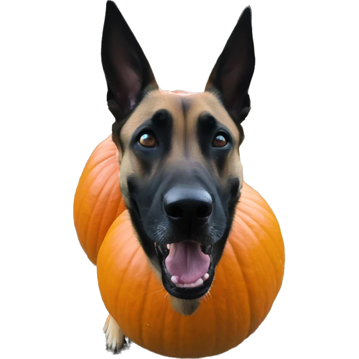 malinois run pumpkin scary spooky halloween emoji