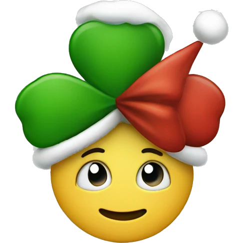 clover with christmas hat emoji