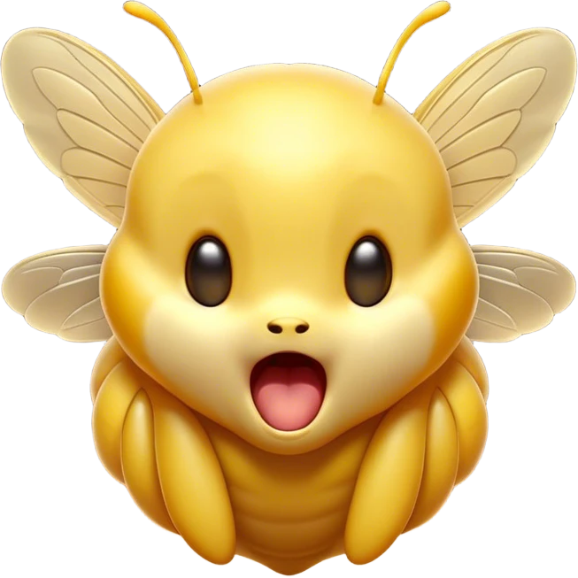 Cinematic Adorable Yawning Wasp Portrait Emoji, Head tilted slightly with a dramatic, wide-open yawn, showcasing a tiny, streamlined body with gently drooping wings and sleepy, half-closed eyes, Simplified yet irresistibly cute features, highly detailed, glowing with a soft, cozy glow, high shine, relaxed yet expressive, stylized with a dash of whimsical insect ease, soft glowing outline, capturing the essence of a drowsy wasp that appears ready to stretch and yawn its way out of the screen! emoji