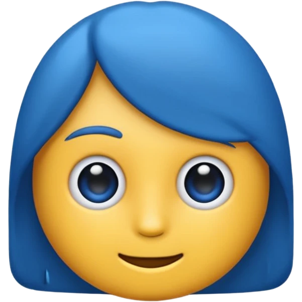 Emoji simples redondo azul com um sinal de certo no meio preto emoji