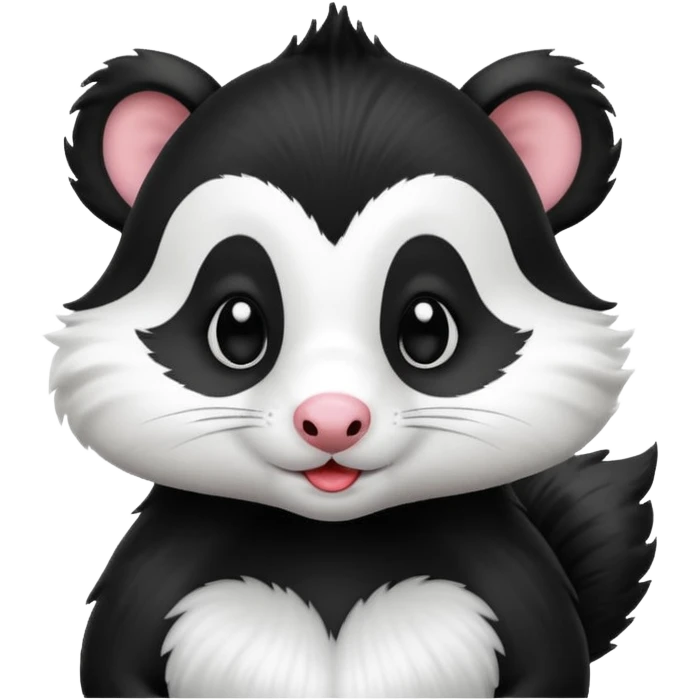 A skunk with kissing lips emoji