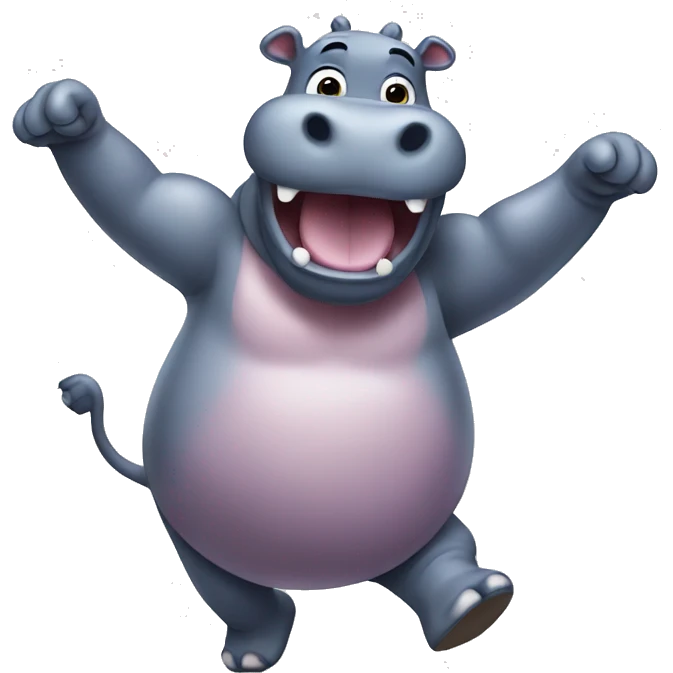 Dancing hippo emoji