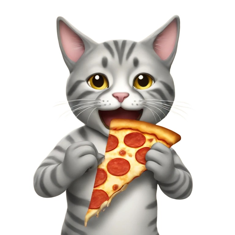 Cat eating pizza emoji