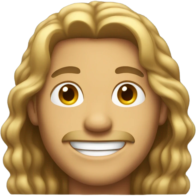 smiling man with long hair emoji