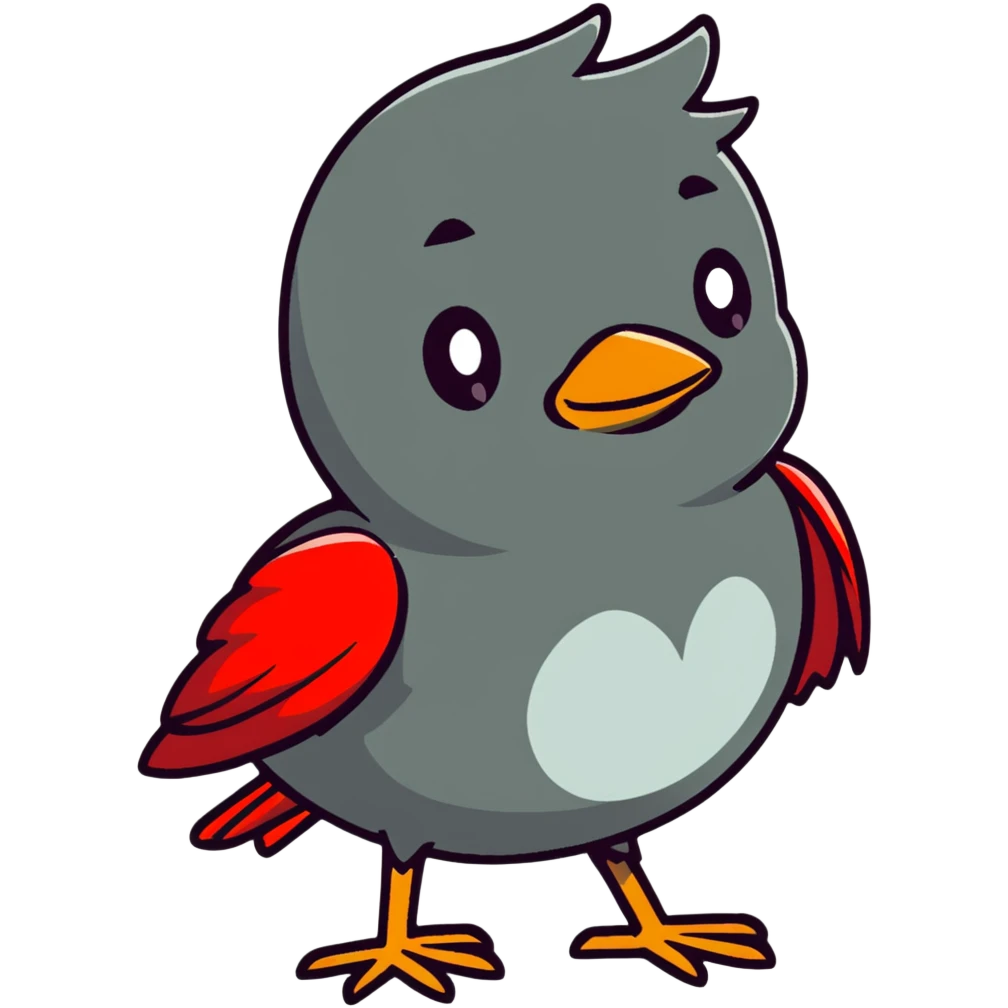 sweet little red robin bird emoji